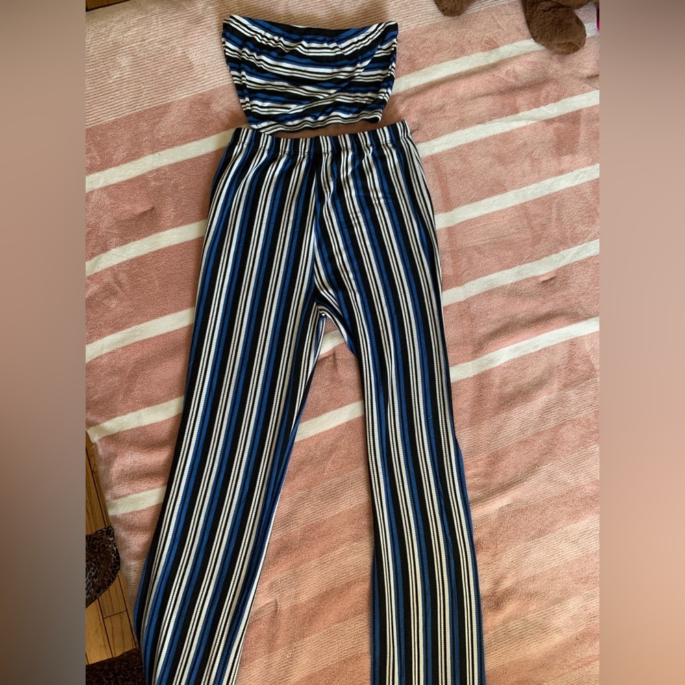 Fashion Nova Striped Two Piece Set